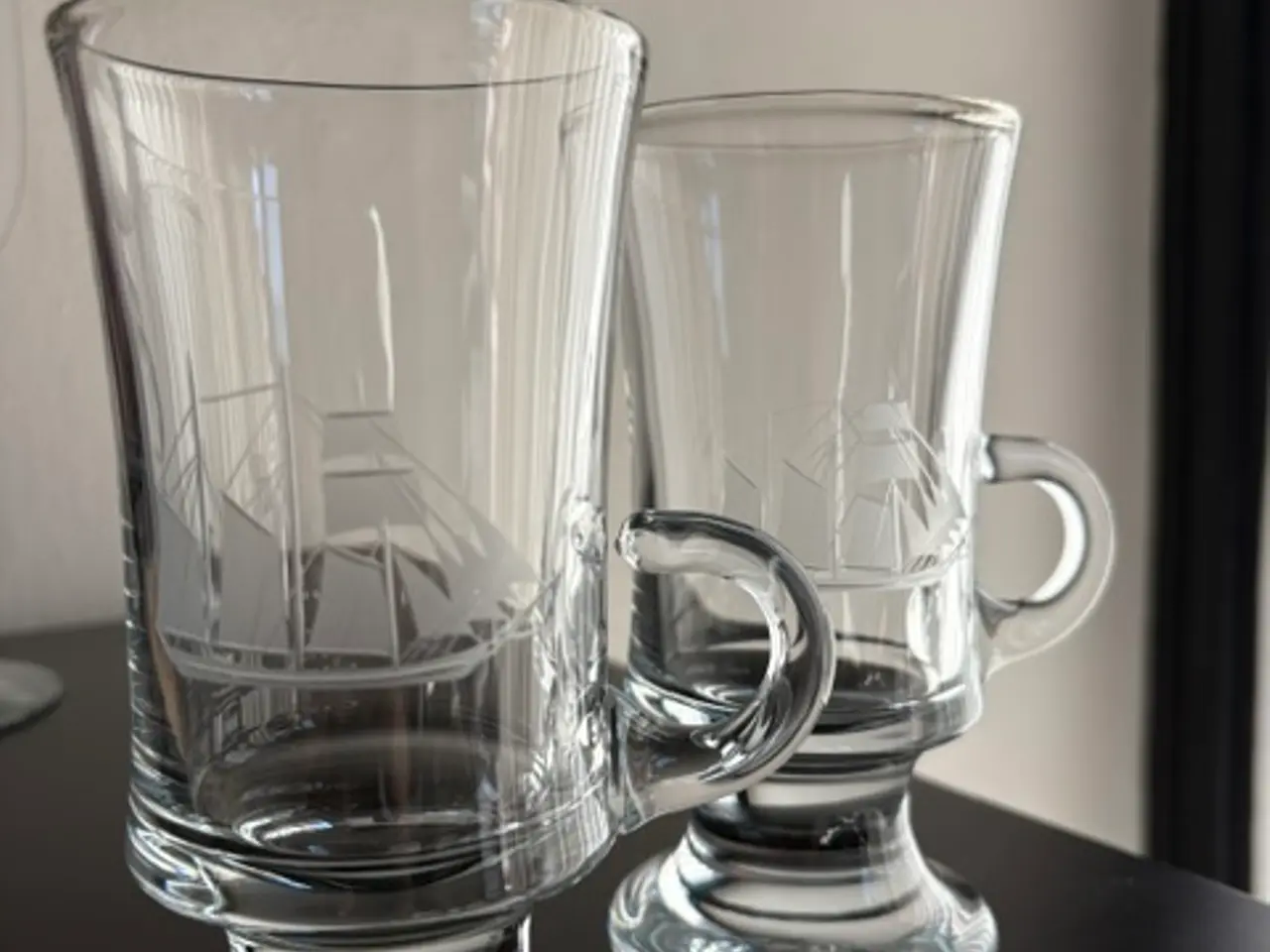 Billede 1 - Irish Coffee Glas Skibsglas Sandblæst Skibsmotiv