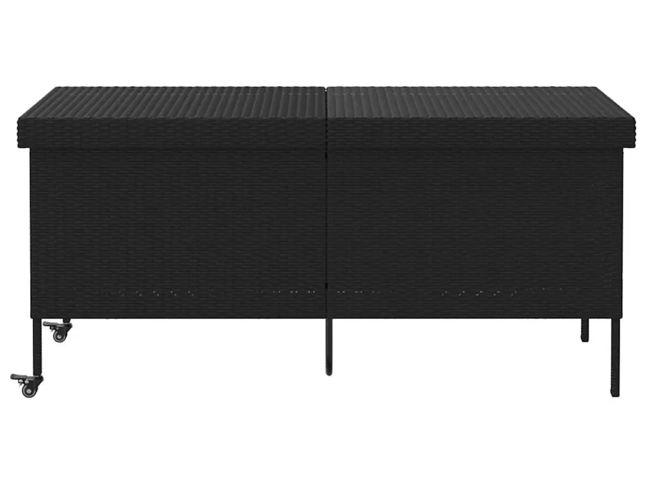 Billede 3 - Opbevaringsboks med hjul i polyrattan - 160 × 55 × 75 cm, sort