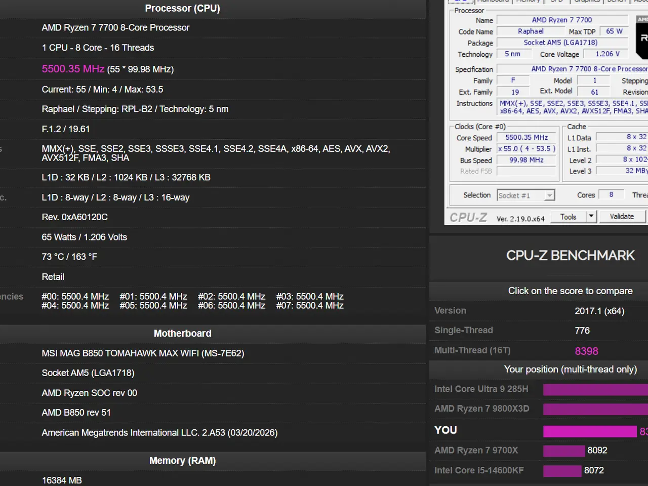 Billede 3 - Høj binned Ryzen 7 7700 CPU