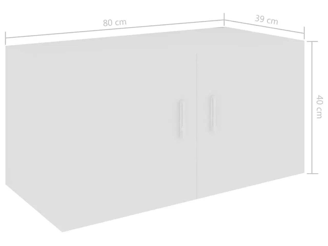 Billede 8 - Vægskab med 2 låger 80 x 39 x 40 cm - hvid