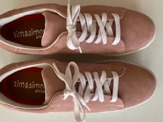 Ny ubrugt Tim og Simonsen ruskinds sneakers rosa