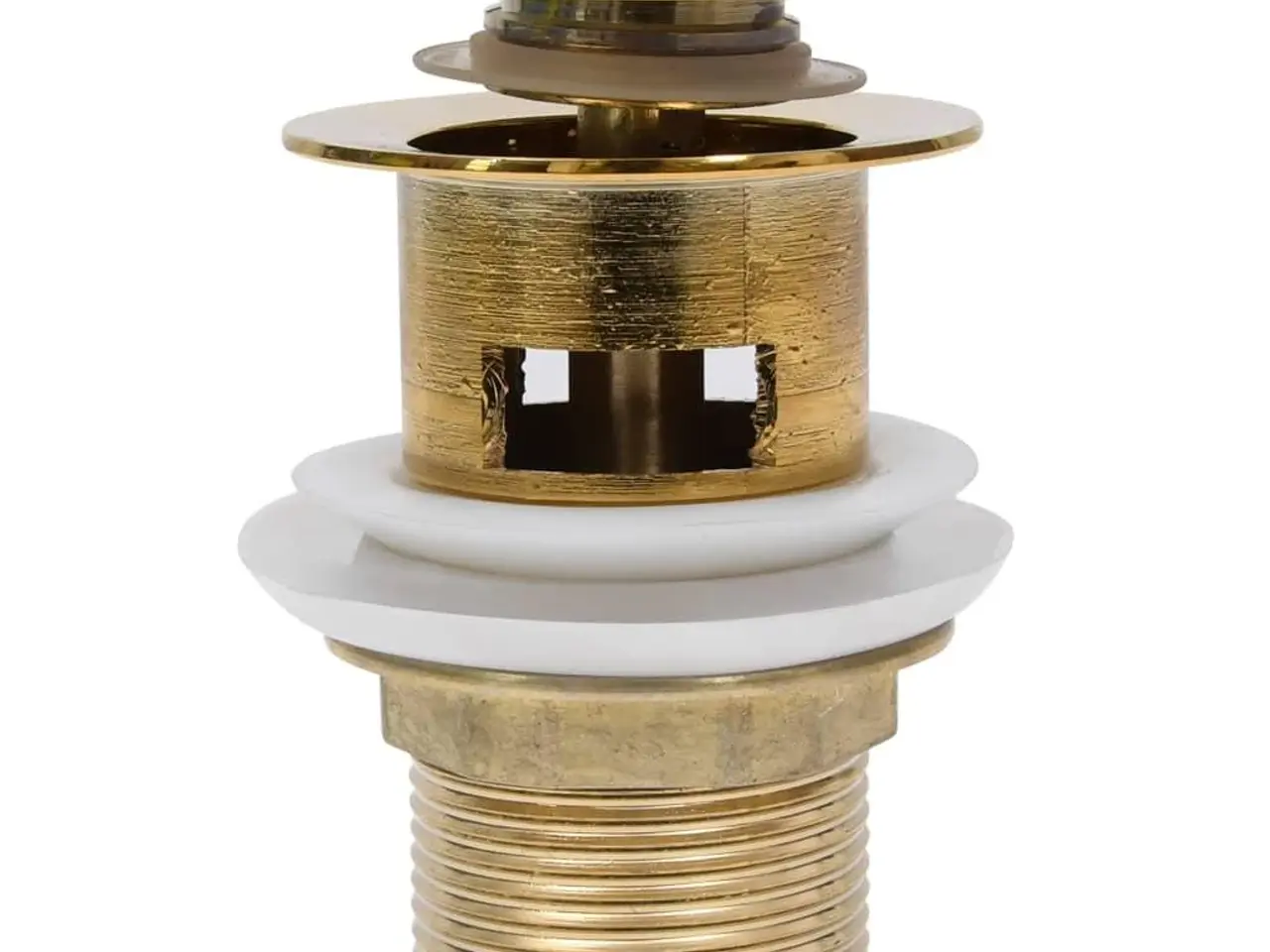 Billede 3 - Trykafløb med overløb 6,4 × 6,4 × 9,1 cm - guldfarvet