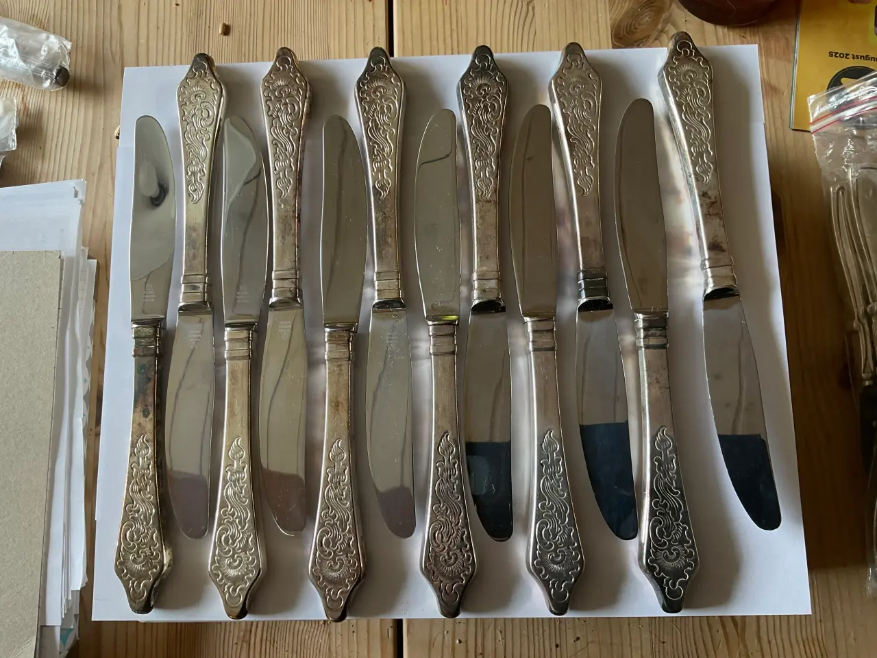 Billede 1 - Antik rokoko middagsknive 22 cm