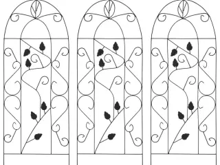 Plantestativer 3 stk. 40x100 cm jern sort