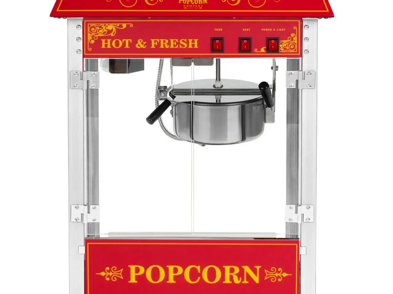 Billede 2 - Popcornmaskine 88 L – 1500 W – rød 56 x 42 x 76 cm