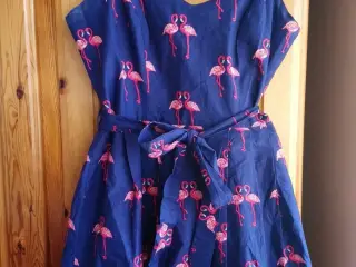 Kjole-mini.m. flamingo print+strop-Stør:40 (large)