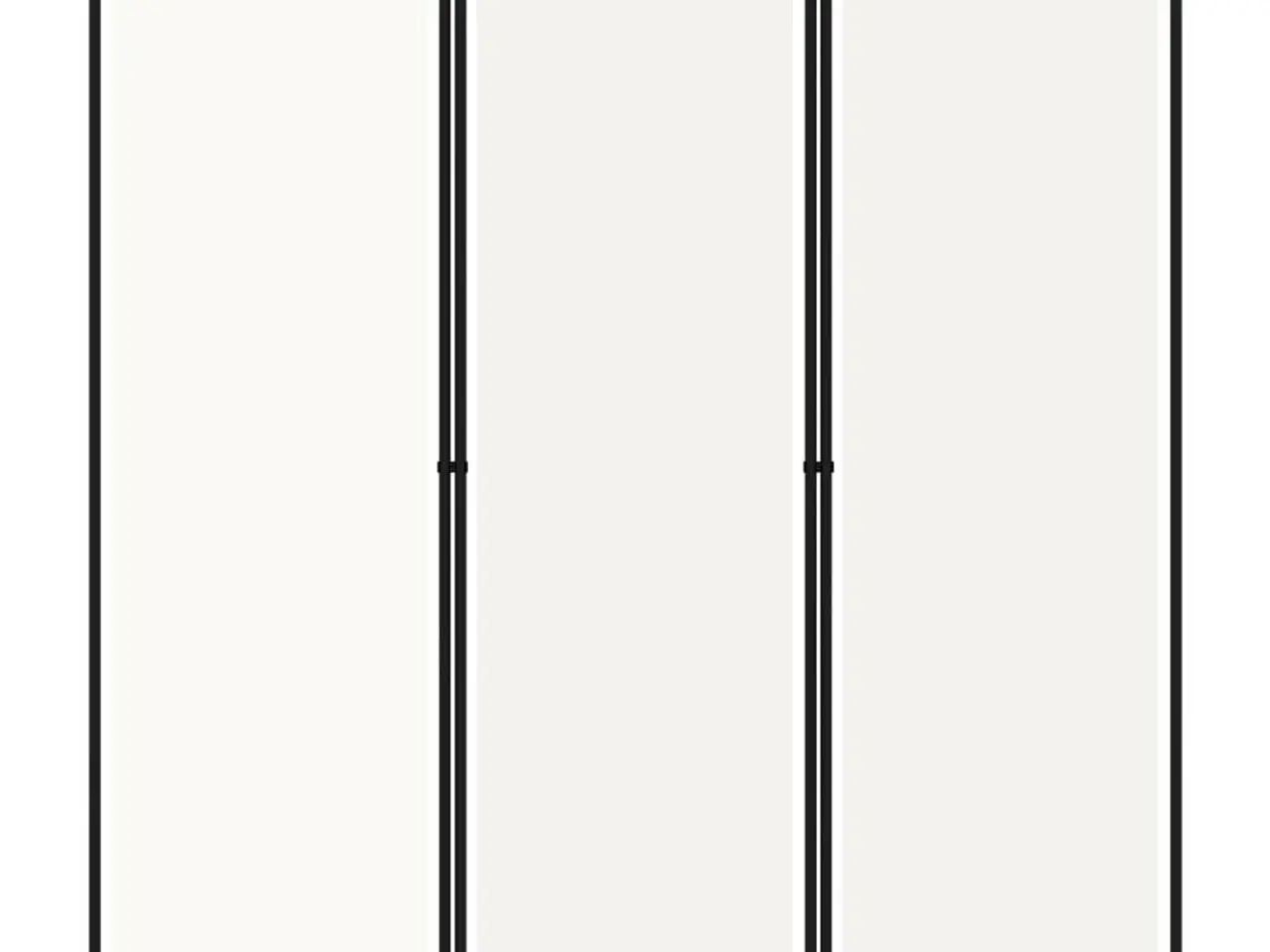 Billede 1 - 3-panels rumdeler 150 × 180 cm - hvid foldeskærm