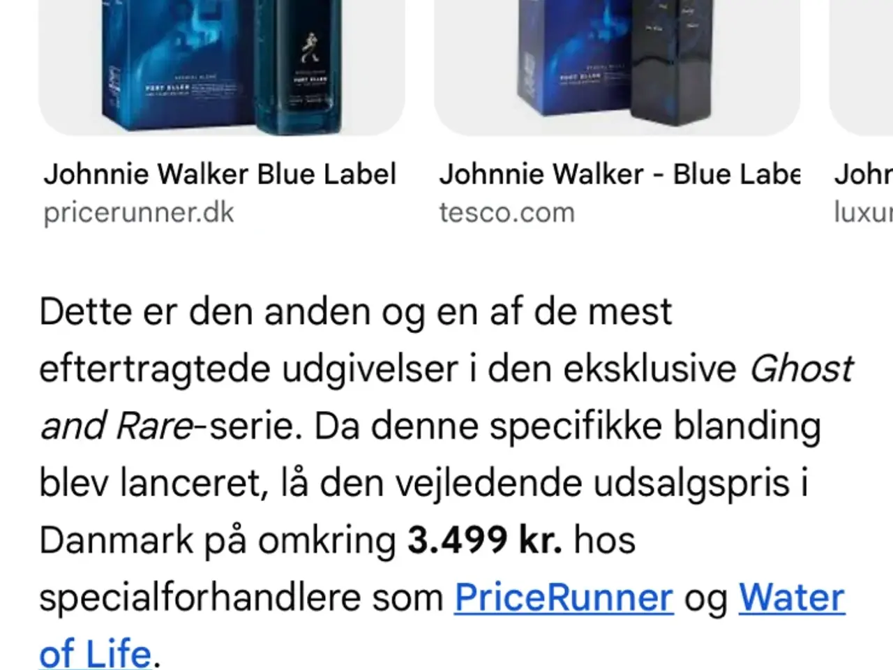 Billede 1 - Johnnie Walker Blue Label Ghost and Rare whiskyfla