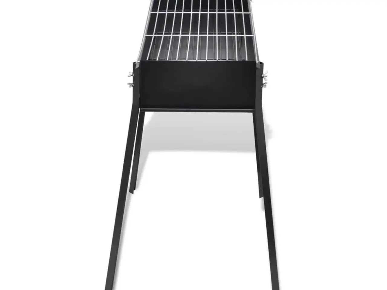 Billede 3 - Firkantet kulgrill 75 x 28 cm - stål grill på stativ