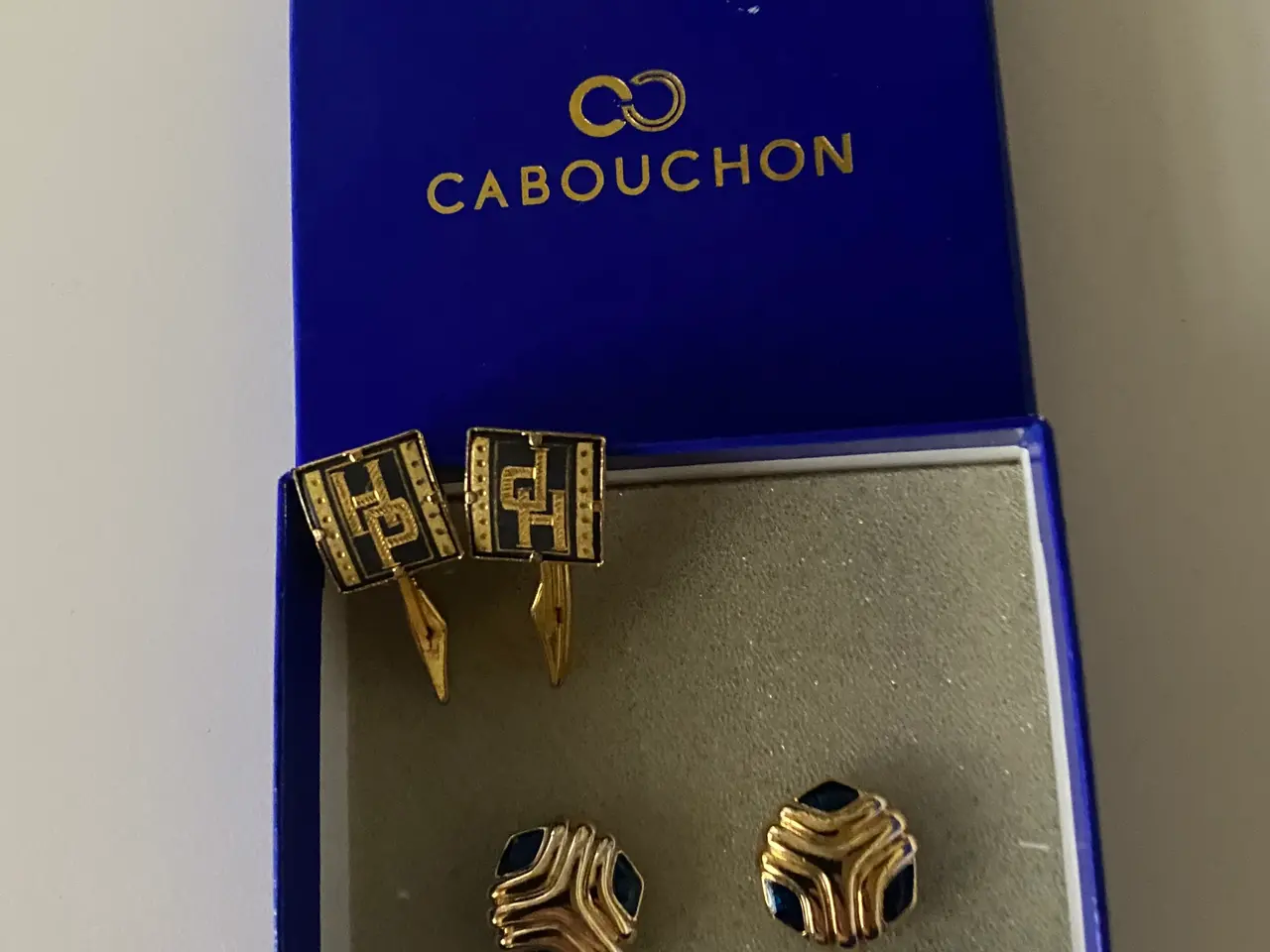 Billede 1 - Cabouchon Herremanchetknapper 2 sæt, kr. 175,-
