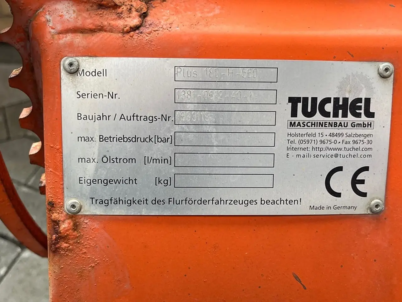 Billede 5 - Tuchel PLUS 180-H-560 Hydraulisk justerbar front kost
