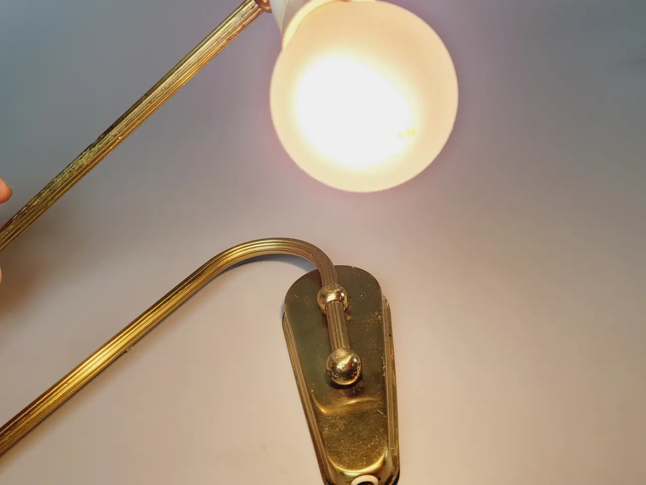 Billede 2 - ⭐️· Vintage Væglampe / Udtrækslampe Massiv Messing