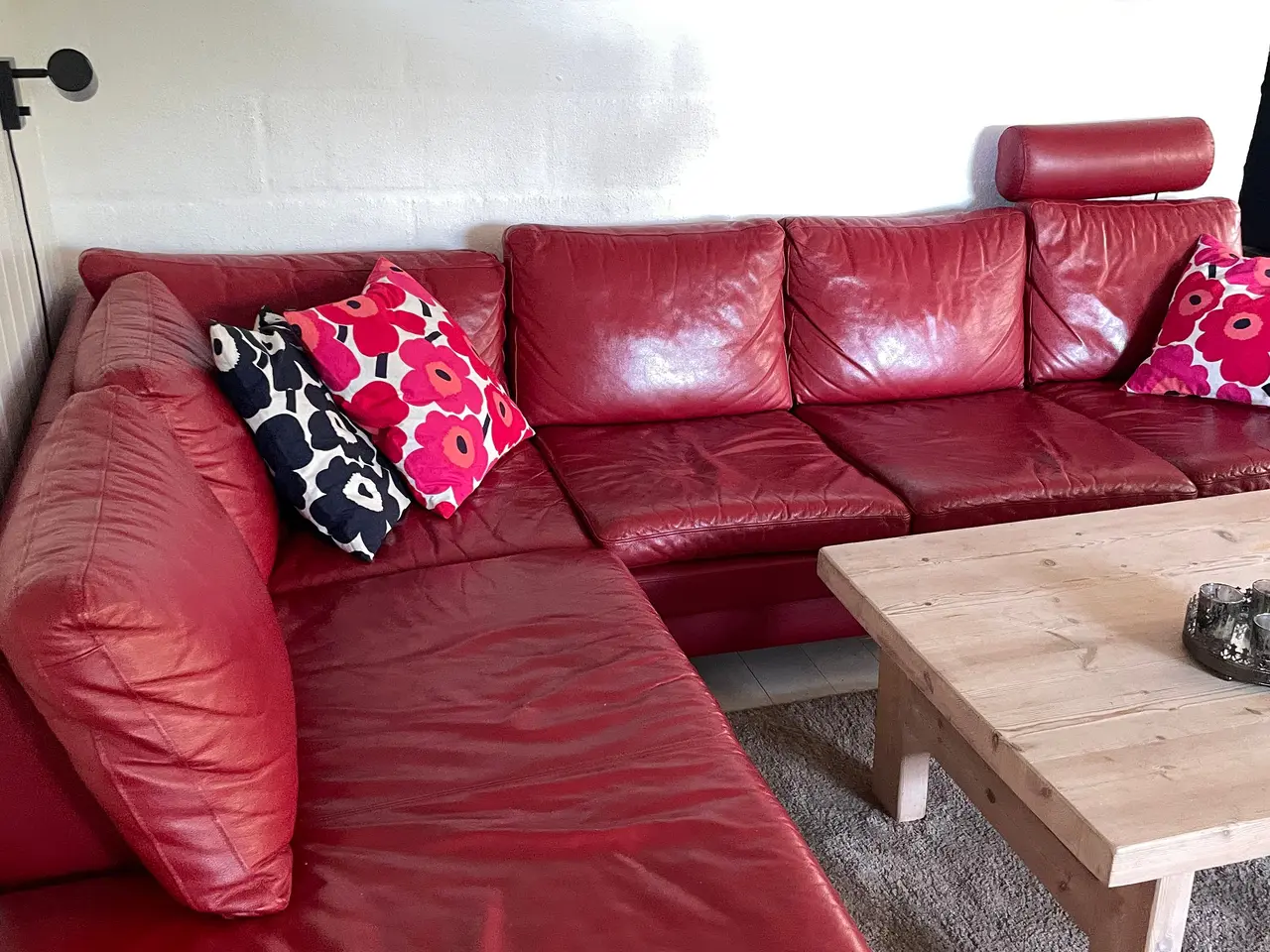 Billede 2 - Lædersofa m. chaiselong 