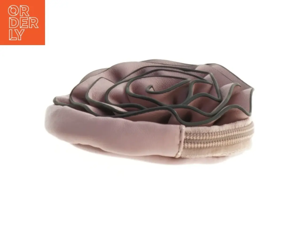 Billede 2 - Rund Læder Taske med rosen design (str. Ø 10 cm)