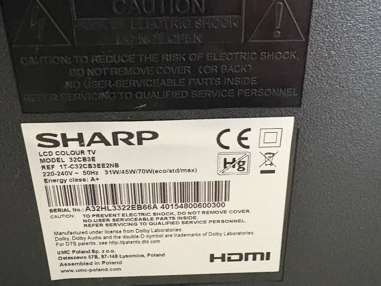 Billede 3 - 32” fladskærms TV.