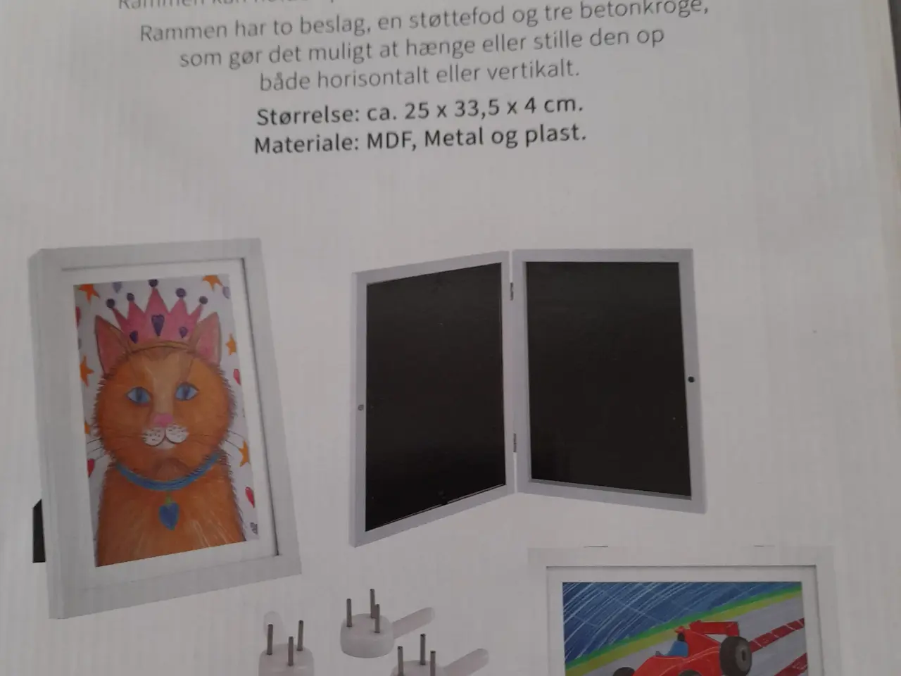 Billede 5 - Ubrugte rammer til 100 børnetegninger ( 2 stk).
