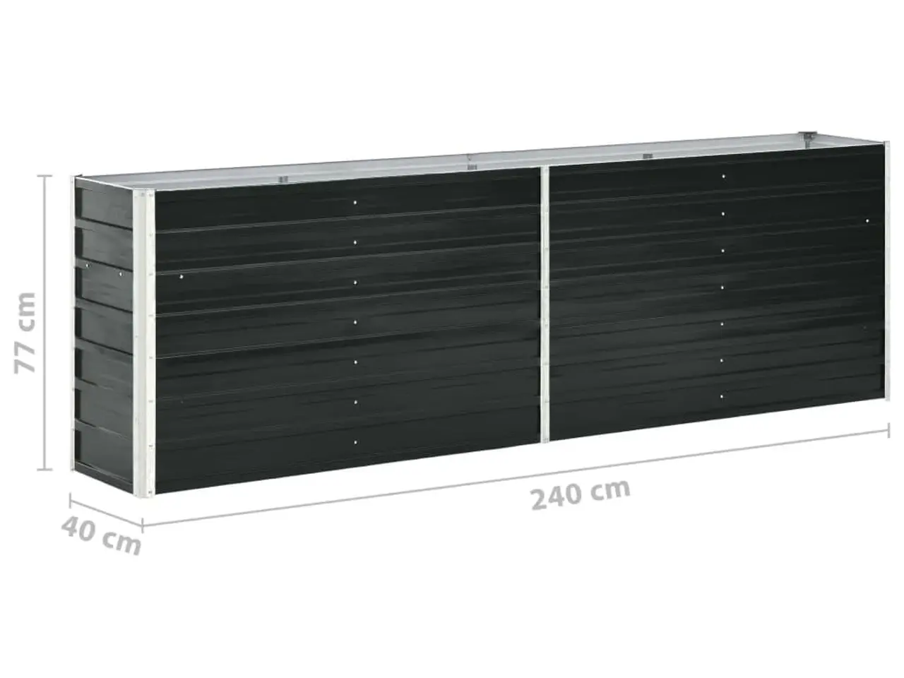 Billede 6 - Forhøjet plantekasse 240 x 40 x 77 cm - antracitgrå