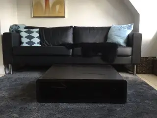 Lædersofa sort