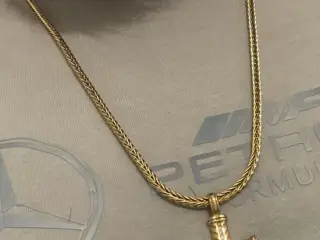 4mm 14kt goldfilled foxtail kæde med kors