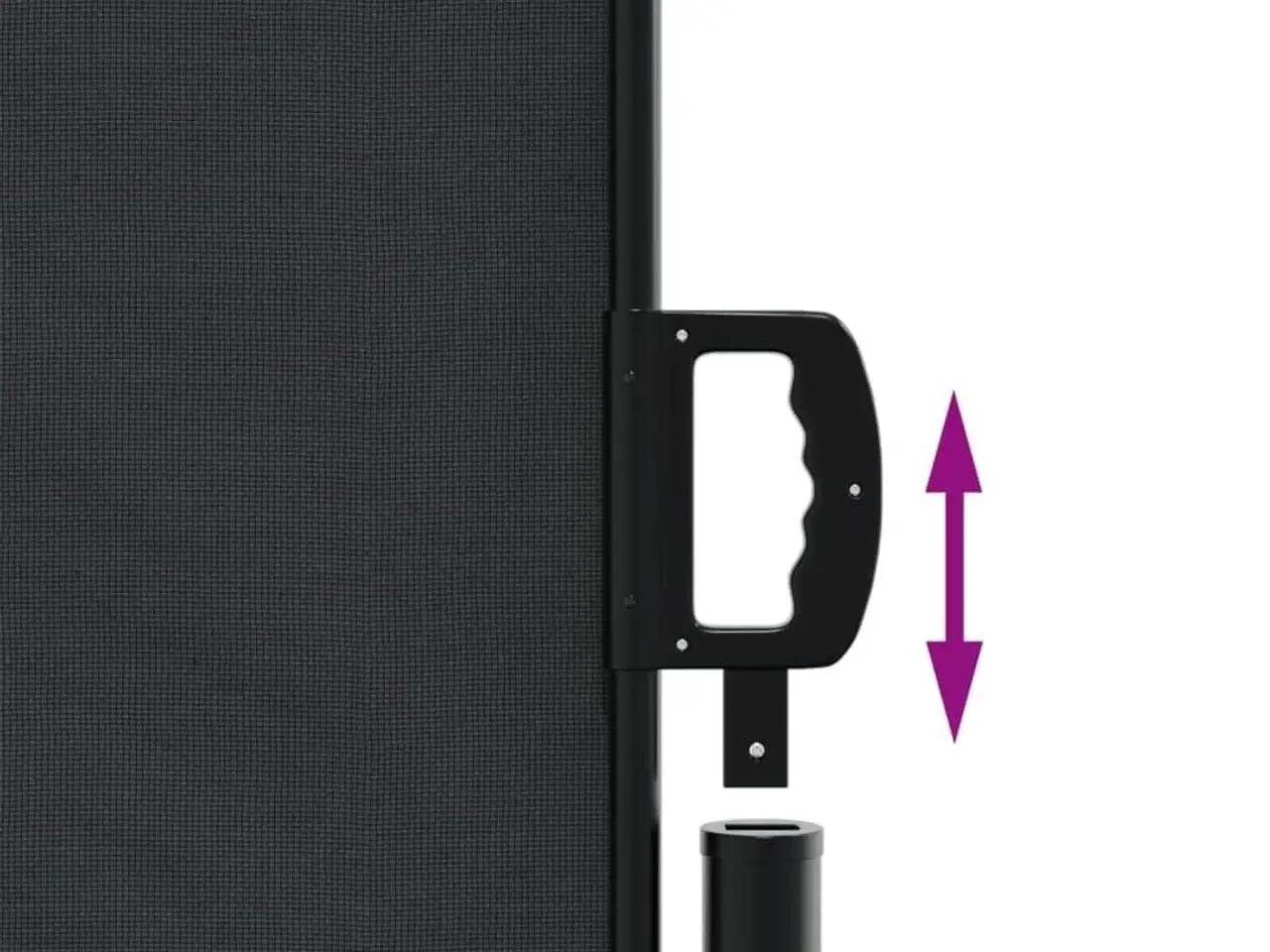 Billede 6 - Sammenrullelig sidemarkise 140 × 600 cm - sort
