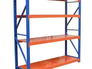 Lagerreol i stål - justerbar, 4 hylder, 200 kg pr. lag