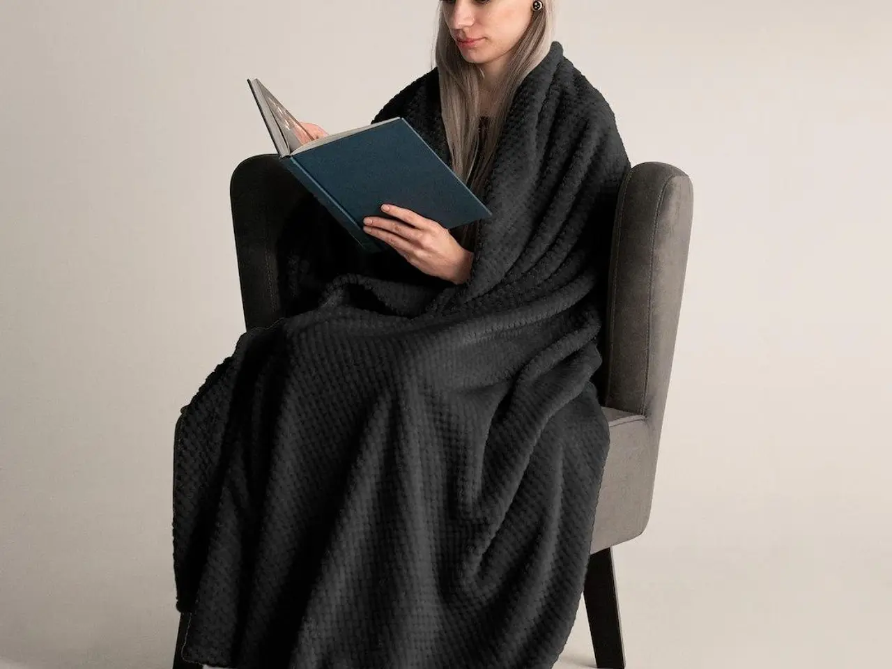 Billede 5 - Plaid DecoKing Henry - sort jacquard, moderne, 170×210 cm
