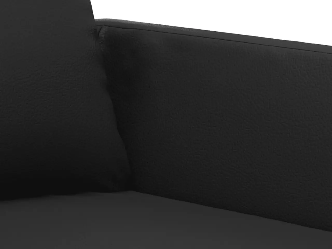 Billede 6 - 3-personers sofa i kunstlæder - sort, 180 cm sædebredde