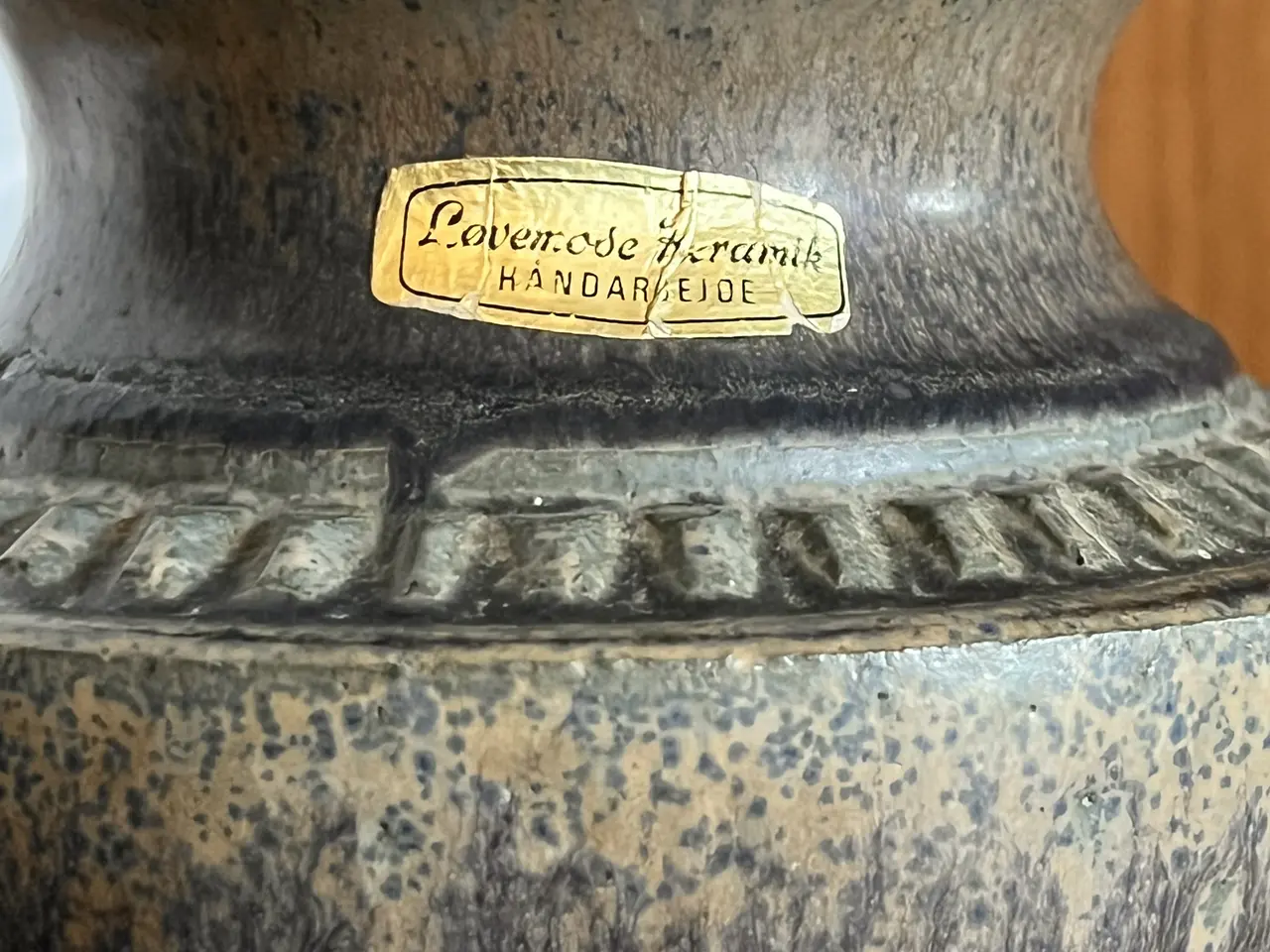 Billede 3 - Smuk vintage vase med harepelsglasur
