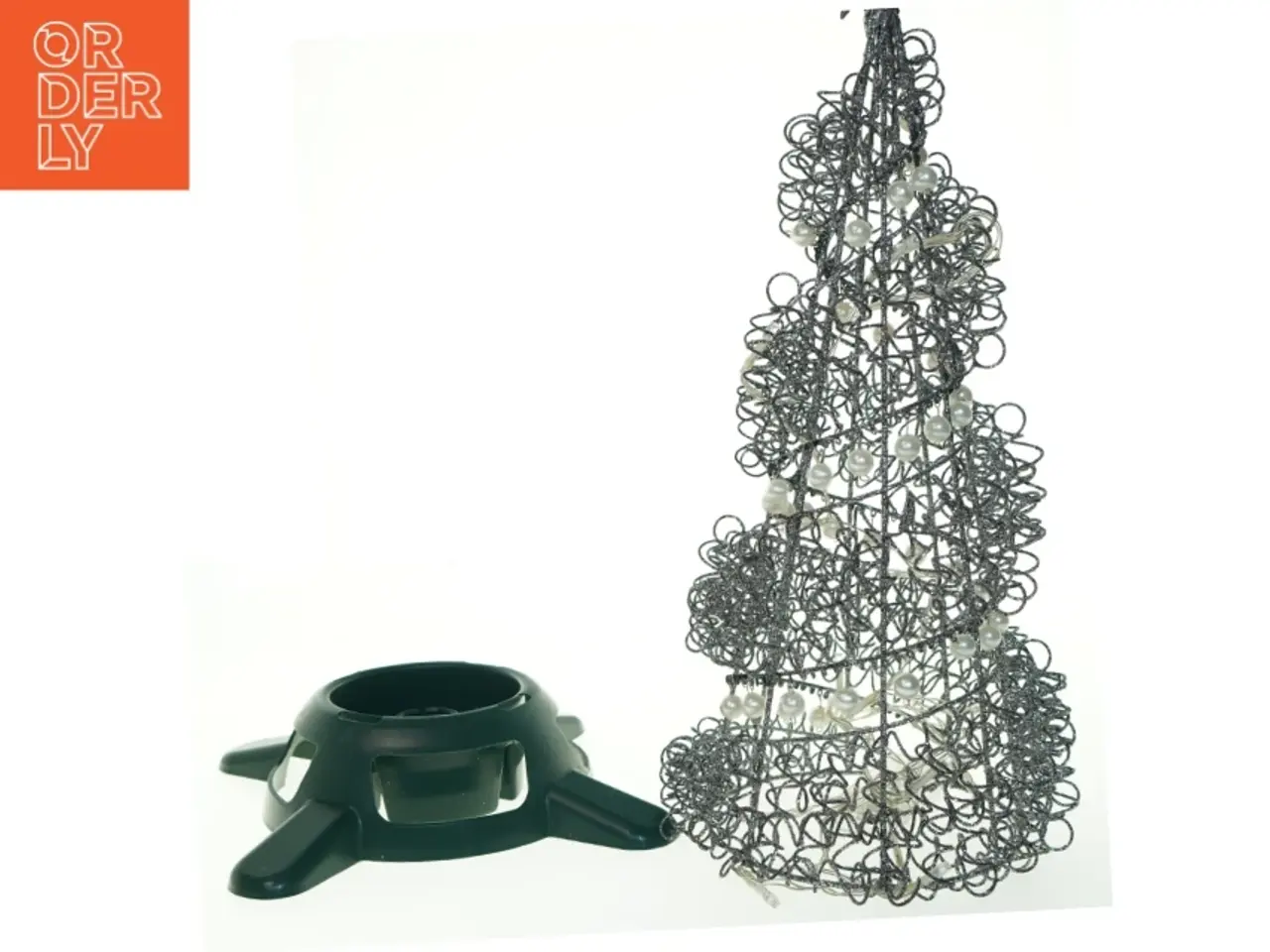 Billede 1 - Lys formet som juletræ (batteri) samt lille juletræsfod (str. 29x43 cm)