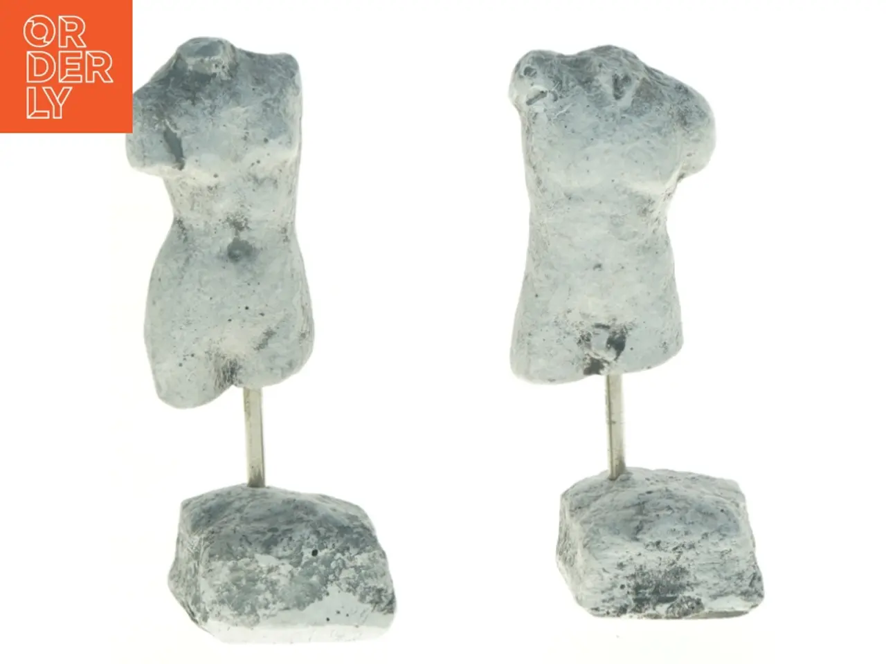 Billede 1 - Gipsskulptur af torso - 2 stk (str. 14,5 x, 6 cm og 15 x 6 cm)