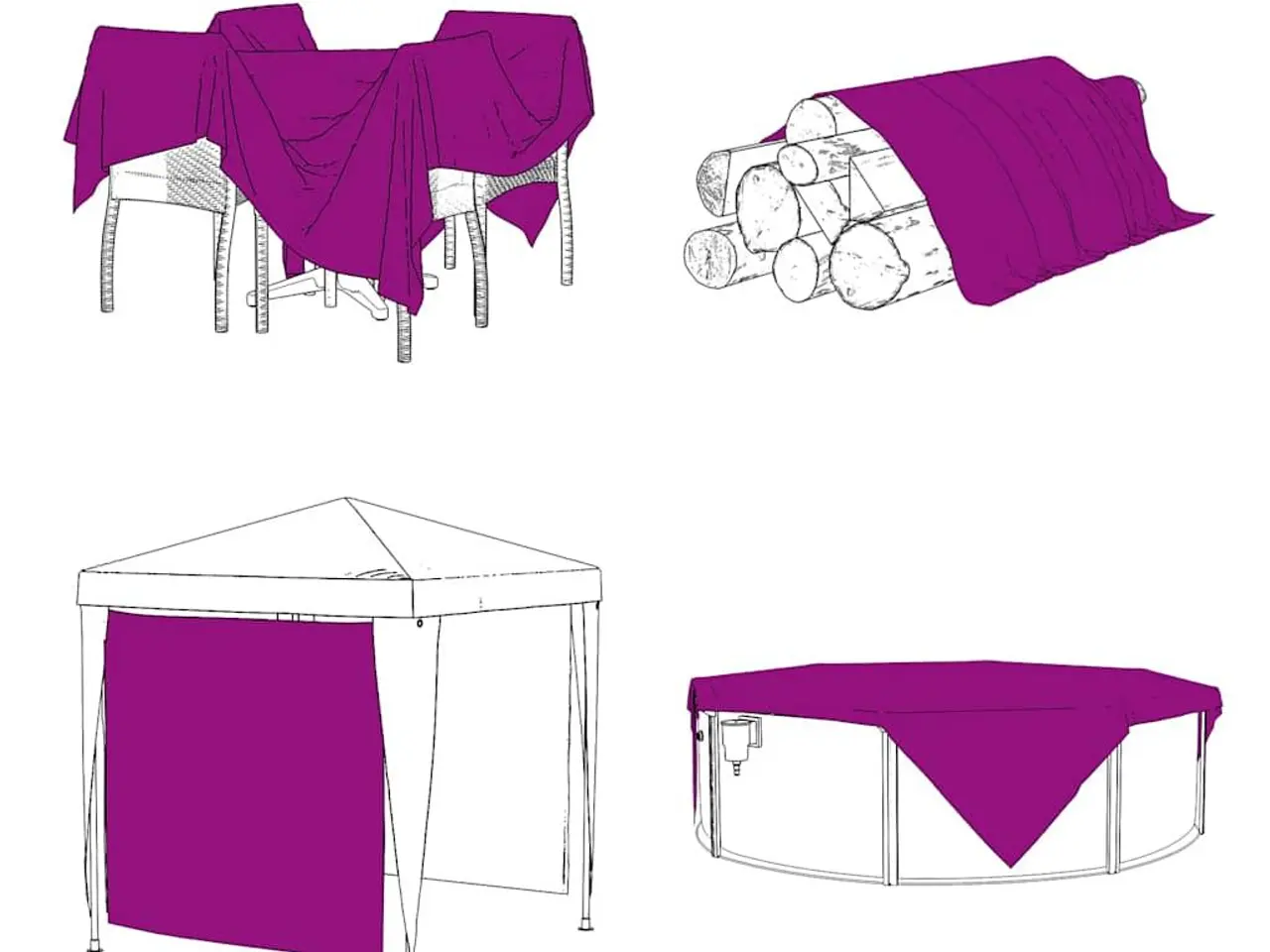 Billede 5 - Klar presenning med øjer 2 × 4 m - polyethylen, transparent