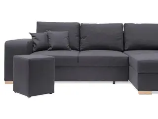 Mark vendbar sovesofa med chaiselong og 2 puffer - koksgrå Inari 95