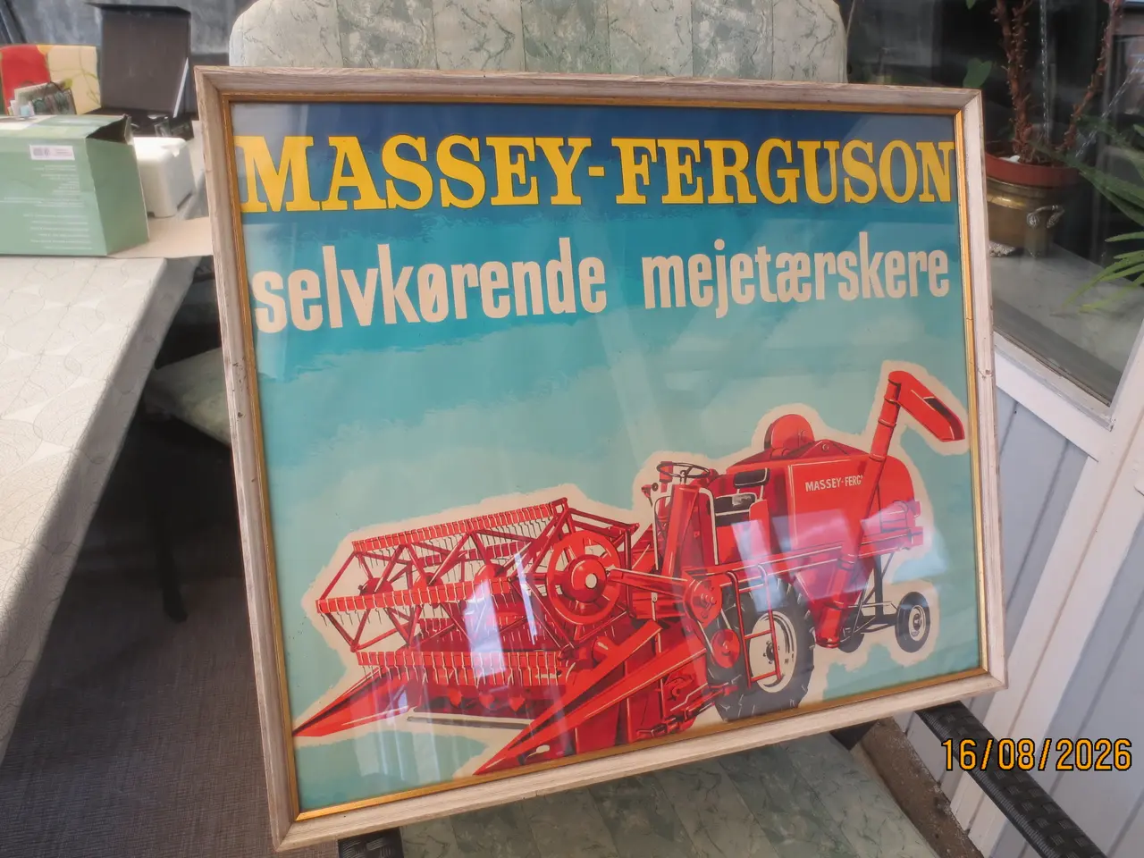 Billede 3 - 1 stk Plakat Massey Ferguson Mejetærsker