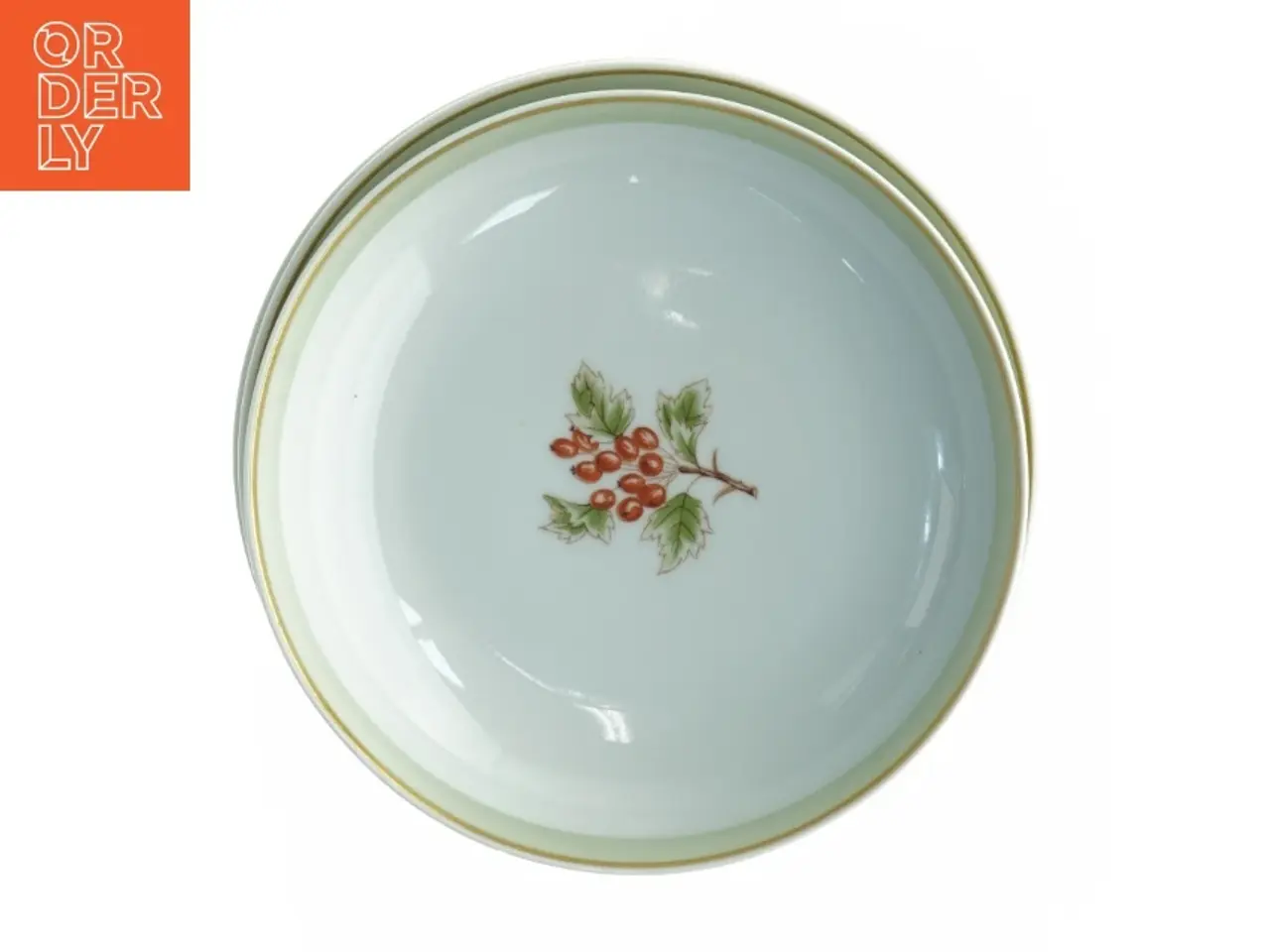 Billede 1 - Porcelænsskåle med bærdekoration fra Lyngby (str. Diameter 20 cm)