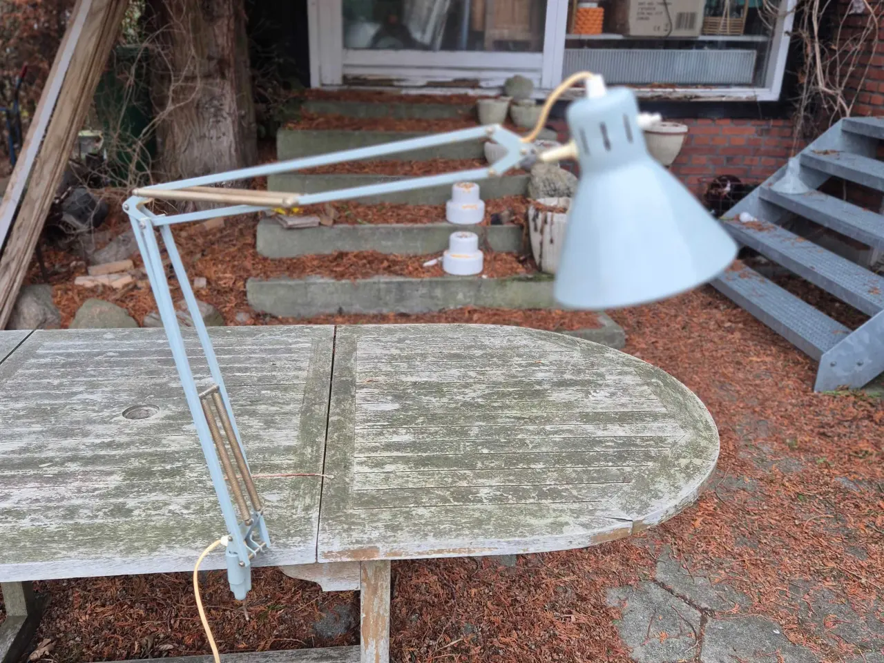 Billede 1 - Grå retro arkitektlampe med rækkevidde