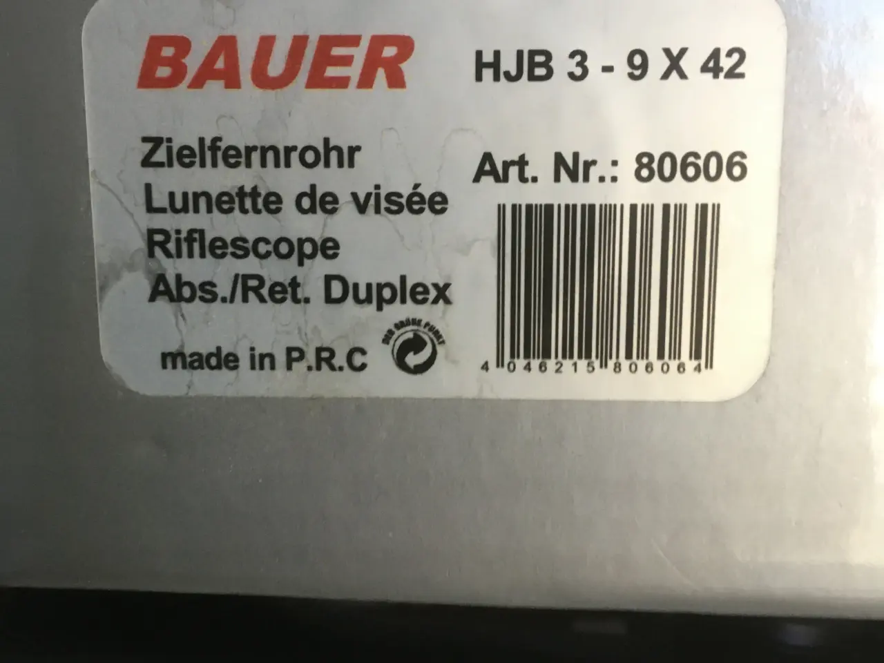 Billede 8 - kikkertsigte bauer hjb 3-9x40 jagt kikkert