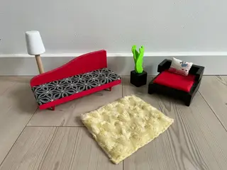 Barbiemøbler, Barbiedukkehusmøbler, Barbiestue møb