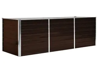 Hævet plantekasse 240x80x77 cm galvaniseret stål brun