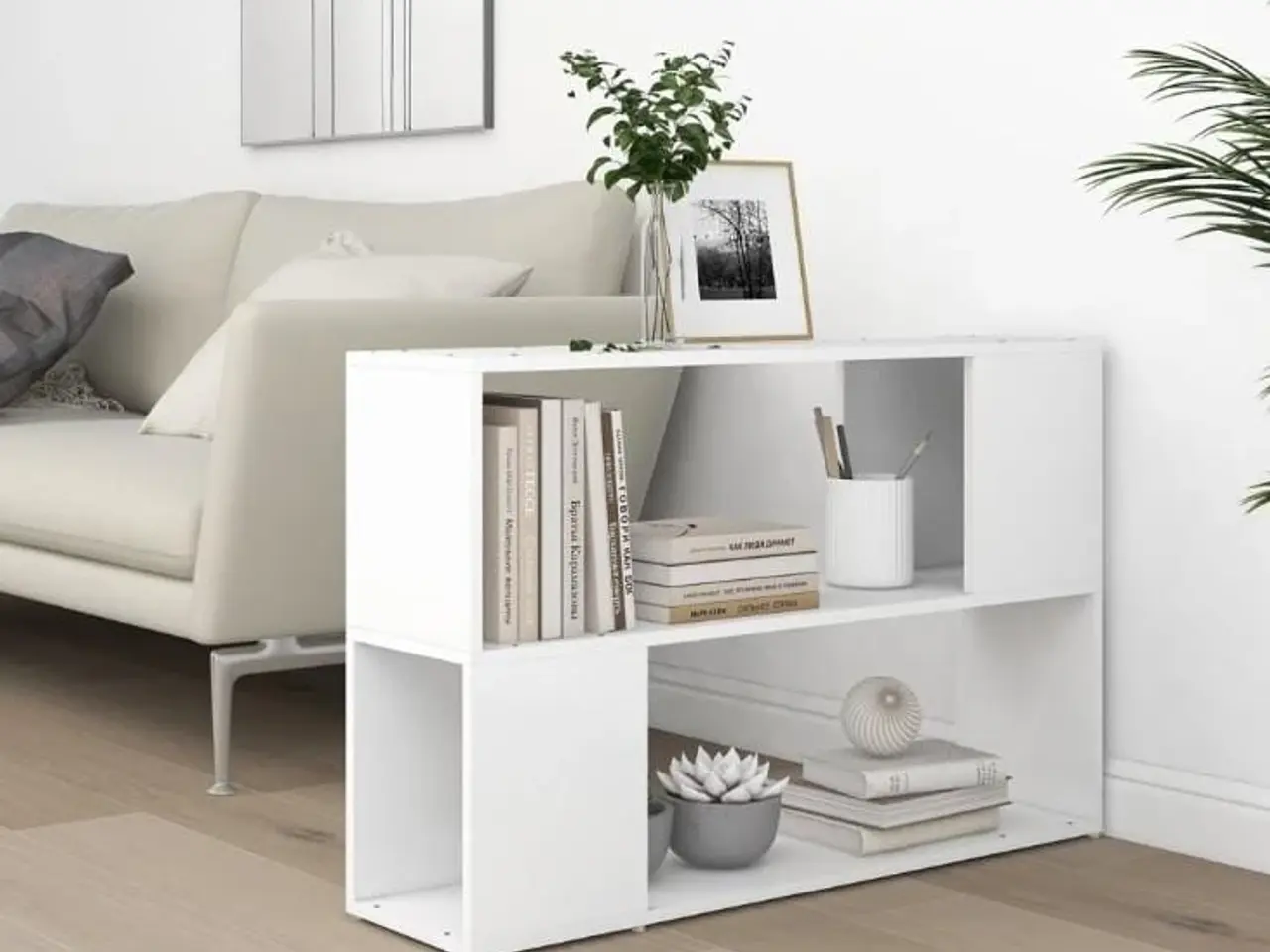 Billede 7 - Bogreol 100x24x63 cm konstrueret træ hvid