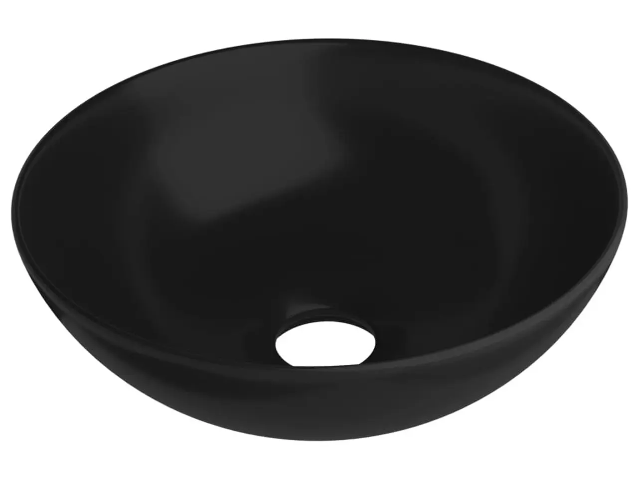 Billede 2 - Rund keramisk håndvask - mat sort, bordmonteret 28 × 10 cm