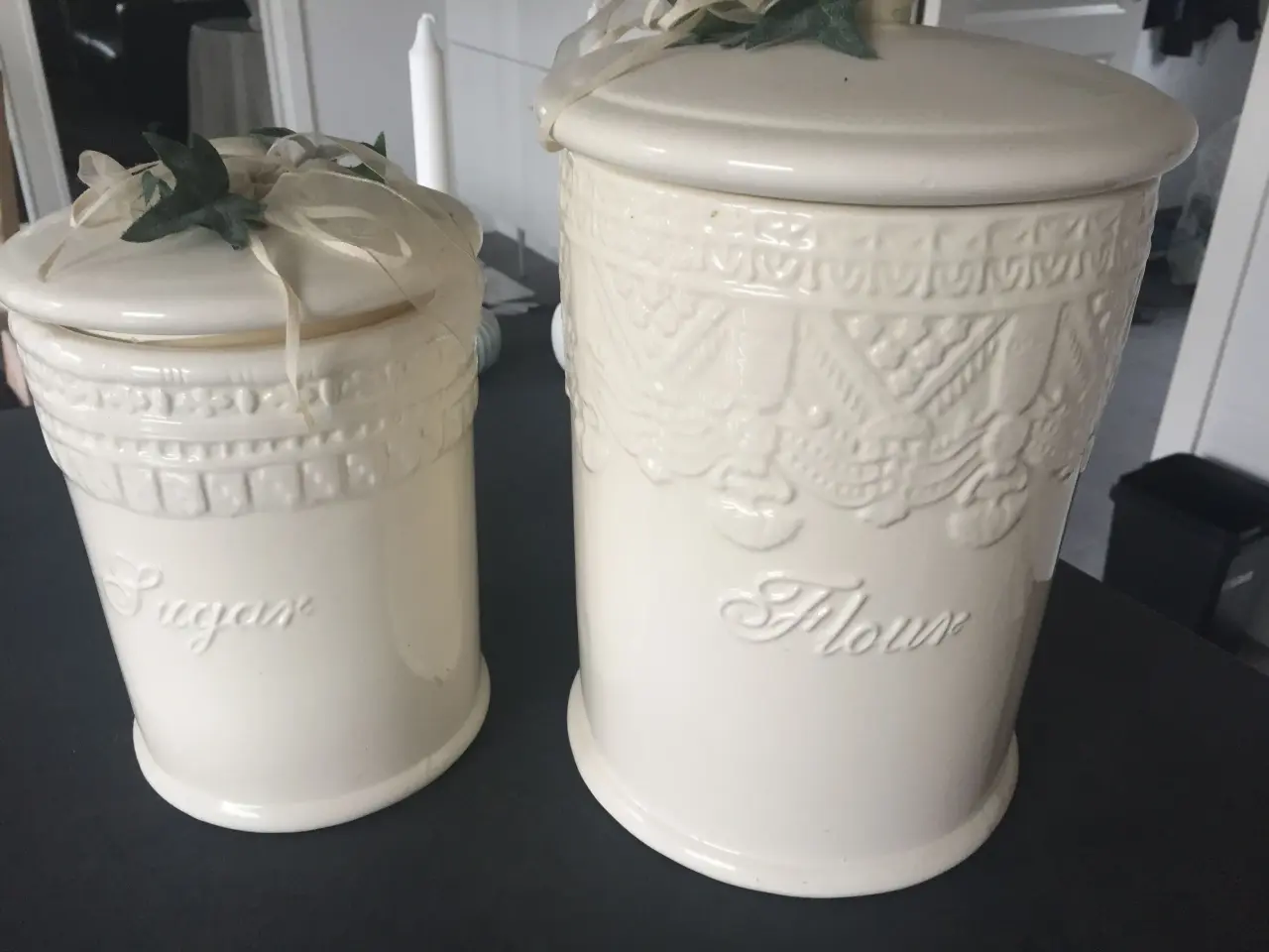 Billede 1 - mel og sukker krukke stk pris 75 kr