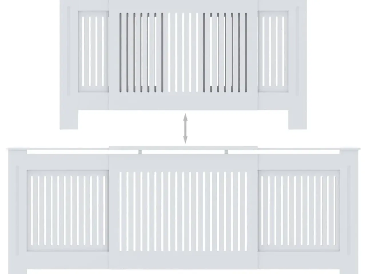 Billede 5 - Radiatorskjuler 205 cm MDF hvid