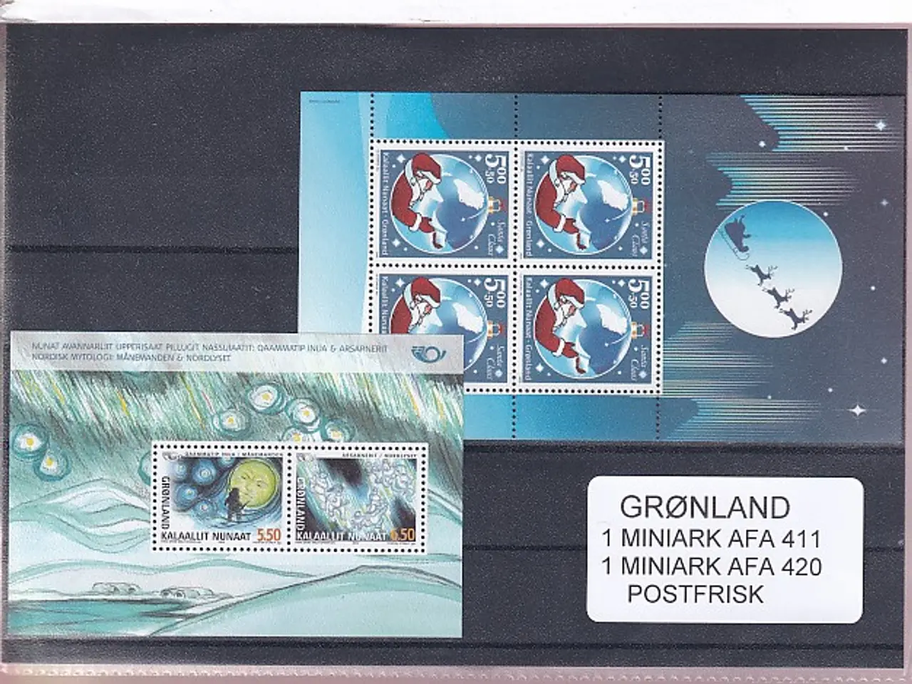 Billede 1 - Grønland - 2 Stk. Miniark AFA 411 + 420 - Postfrisk
