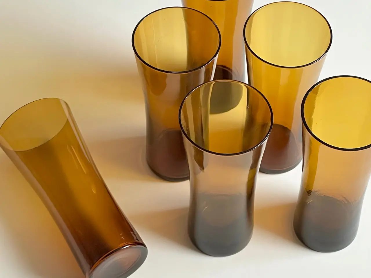 Billede 6 - Ravfarvede drikkeglas, 6 stk samlet