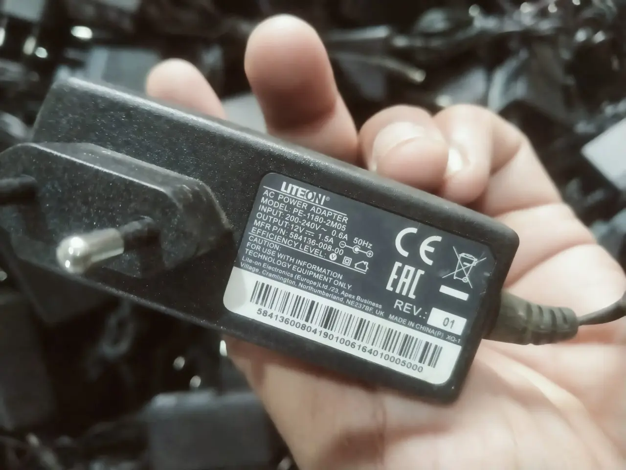 Billede 2 - Strømforsyning/lader AC/DC Adapter 12V= 1500mA