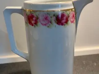 Vintage porcelænskande med rosendekor – Tysk kvali