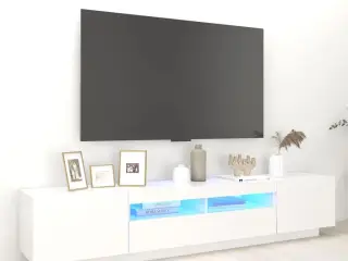 Tv-skab med LED-lys 200x35x40 cm hvid