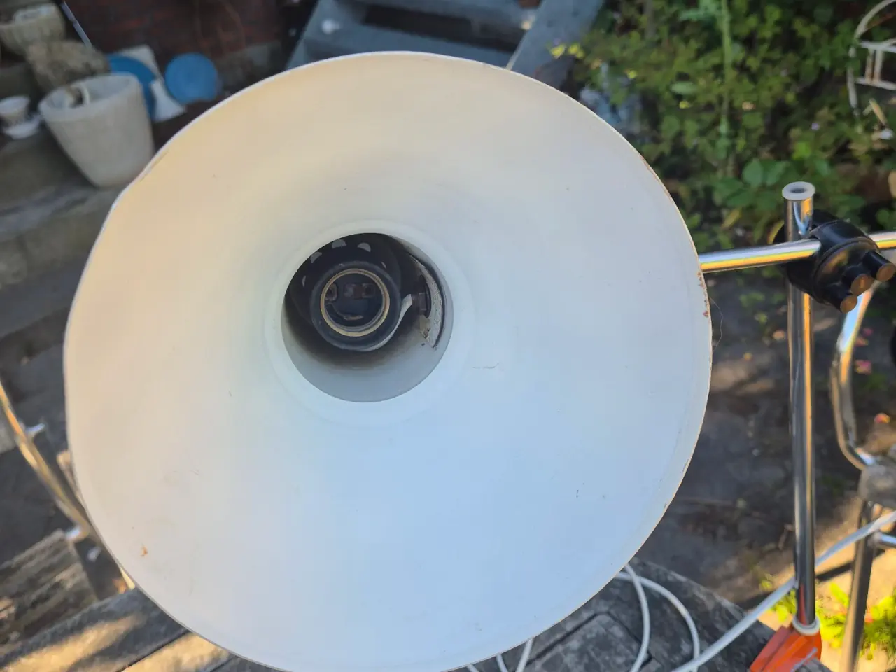 Billede 10 - Orange arkitektlampe på stander af krom 