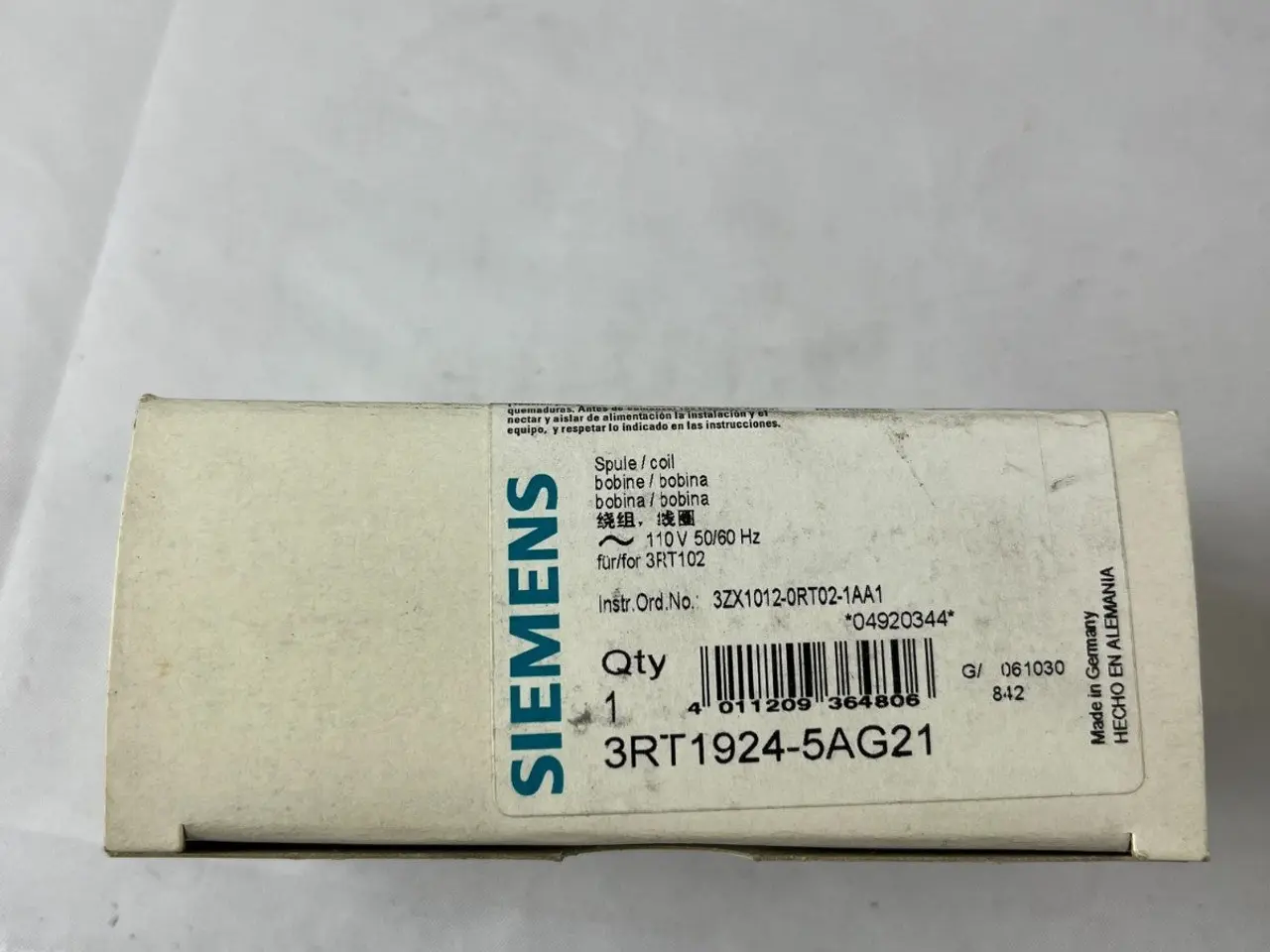 Billede 4 - Siemens 3RT1924-5AG21 SIRIUS kontaktor Coil 110V