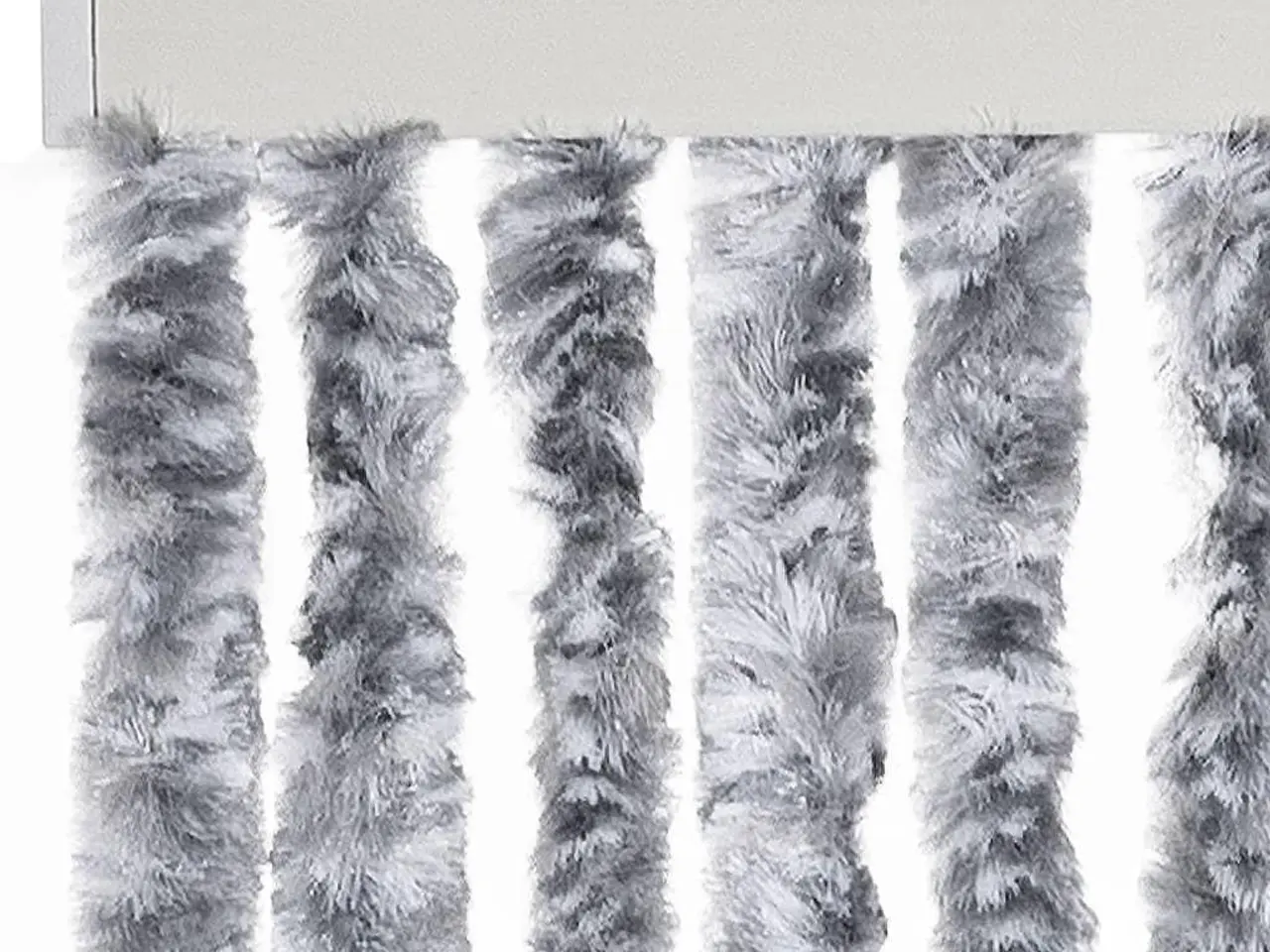 Billede 4 - Insektgardin 90 × 220 cm - hvid/grå chenille